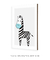 Quadro Decorativo Infantil Zebra Azul Safari - comprar online