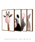 Quadros Decorativos Infantis Chiclete Bubble Rosa - Composição com 4 Quadros na internet