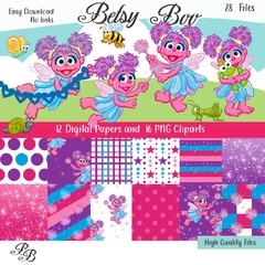 Abby Cadabby Fairy Digital Papers 300 DPI highest quality, scrapbooking Abby Cadabby party printable designs, instant download