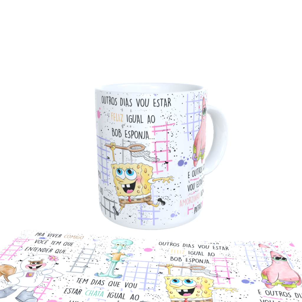 Caneca Bob Esponja - Todos Os Dias Me Ligam