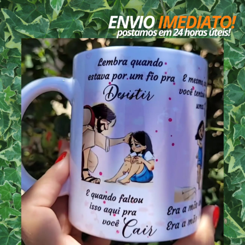 Caneca 325ml Namorados Meme Flork Cerâmina Envio Imediato