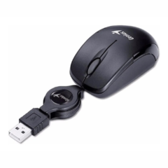 MOUSE GENIUS MICROTRAVEL V2 USB NEGRO RETRACTIL - comprar online