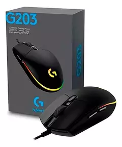 Mouse gamer Logitech Series G203 Lightsync negro