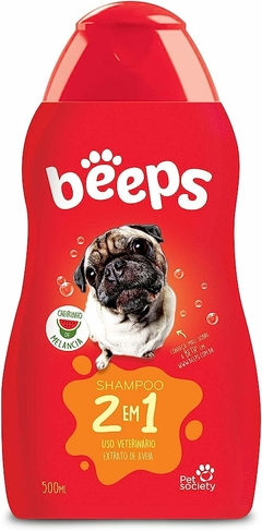 Shampoo 2 em 1 Pets de Pelos Curtos Beeps 500mL Melância