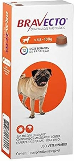 Kit 2 Uni Antipulgas Bravecto Cães 250 Mg 4,5 a 10 Kg Msd na internet