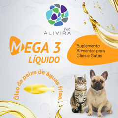 Suplemento Pet Ômega 3 Mega 3 Líquido Alivira Pet 60mL - comprar online