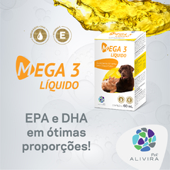 Imagem do Suplemento Pet Ômega 3 Mega 3 Líquido Alivira Pet 60mL