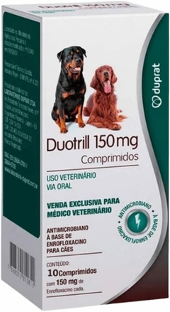 Duotrill Enrofloxacina Cães e Gatos 150mg 10 Comp Duprat - comprar online