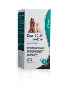 Enrofloxacina Duotrill Injetável 20ml 2,5% Duprat Cães e Gatos na internet