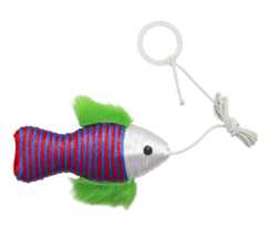 Brinquedo para Gatos Pesca Fish com Argola e Cordão 11cm