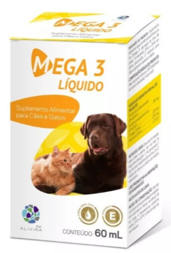 Suplemento Pet Ômega 3 Mega 3 Líquido Alivira Pet 60mL