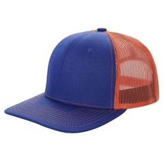 Gorra con malla 6 panel Azul/Naranja