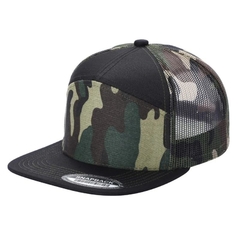 Malla Snapback 7 panel Negro/Camuflaje