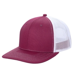 Gorra con malla 6 panel Vino/Blanco