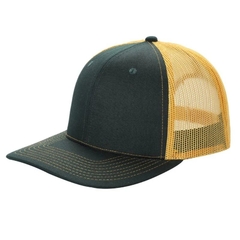 Gorra con malla 6 panel Verde/Oro