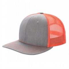 Gorra con malla 6 panel Gris/Naranja