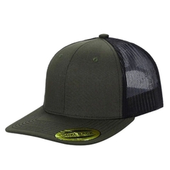 Gorra con malla 6 panel Olivo/Negro