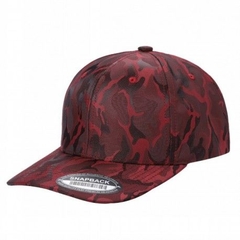 Gorra con malla 6 panel Camuflaje Rojo