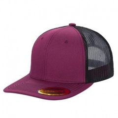 Gorra con malla 6 panel Vino/Negro