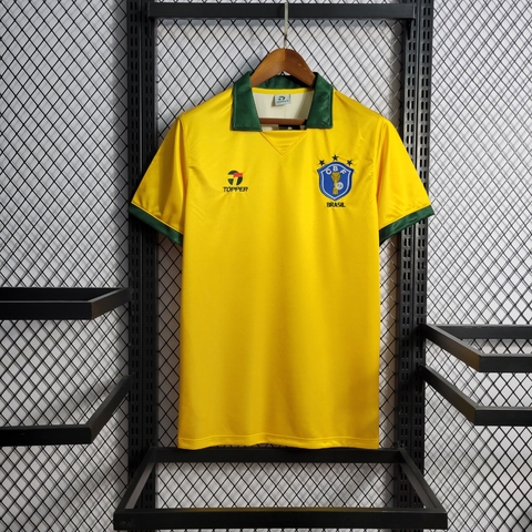 Camisa Seleção Brasileira Retrô I 1958 Torcedor Masculina - Amarela