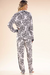 Pijama Feminino Americano Inverno Floral Black and White - comprar online