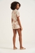 Pijama feminino Short doll Aberto com botões Summer foliage - comprar online