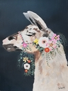 Llama con flores