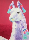 Llama con pompones