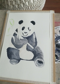 Panda con bamboo en internet