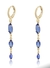 Argola Earbling safira azul e tanzanita - comprar online