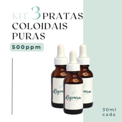 KIT 3 Pratas Coloidais 500ppm Puras