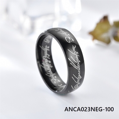 Anillo Negro con Letras