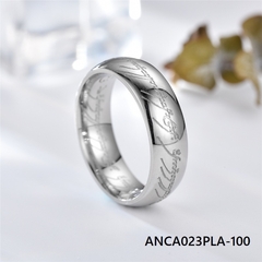 Anillo Plateado con Letras