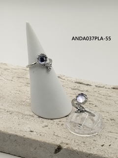 Anillo Plateado cola de Sirena y Pedreria