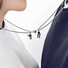 Duo de Collares De Astronauta en Acero Inoxidable - Moda en Acero