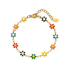 Pulsera o Tobillera Flores Dorada