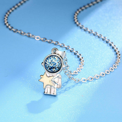 Duo de Collares Estilo De Dibujos Animados Astronauta Estrella Luna Acero Titanio - comprar en línea