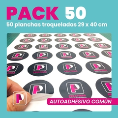 Autoadhesivo común | 50 Planchas troqueladas 29x40 cm.