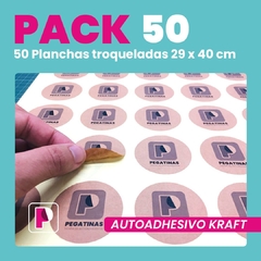 Autoadhesivo Kraft | 50 Planchas troqueladas 29x40 cm.