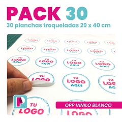 Opp Vinilo blanco | 30 Planchas troqueladas 29x40 cm.