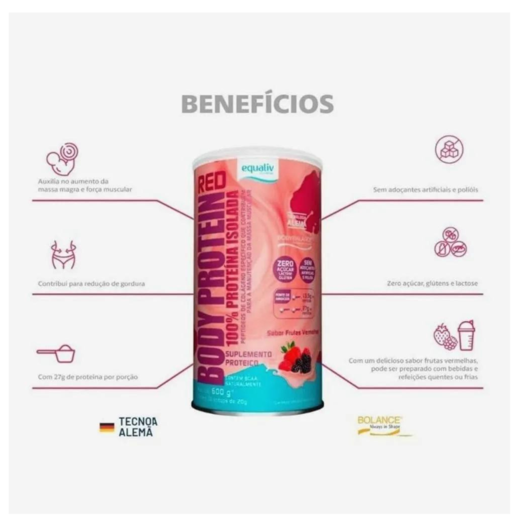 BODY PROTEIN EQUALIV 600g FRUTAS VERMELHAS