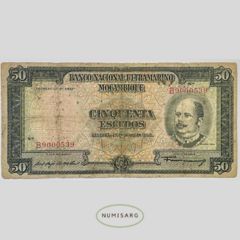 Mozambique - 50 Escudos - P106 - 1958