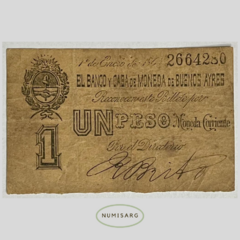 Argentina - 1 Peso Provincia de Buenos Aires - BA88 - 1864