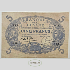 Guyana Francesa- 5 Francos - P1 - 1939