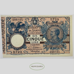 Italia - 5 Liras - P23 - 1904