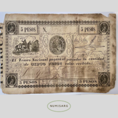 Paraguay - 5 Pesos - MC25 - 1862