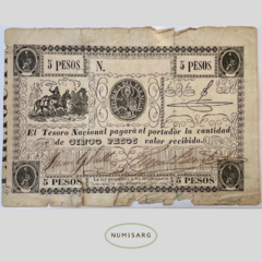 Paraguay - 5 Pesos - MC25 - 1862