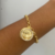 Pulseira elo português pai nosso folheado a ouro 18k