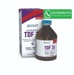 TDF 35 x 100 ml Antibiótico - Macrólido - Antiinflamatorio. - Zoovet