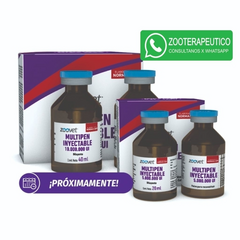 MULTIPEN 5M x 12 amp -Antibiótico betalactámico penicilínico - Aminoglucósido - Antiinflamatorio no esteroide - Zoovet